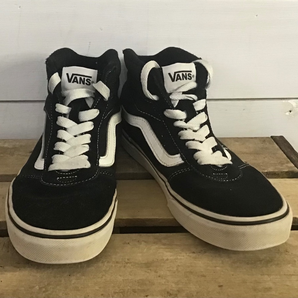 Back To School Vans Black Off The Wall High Tops 500714 Boys/ Men’s Size 7.5